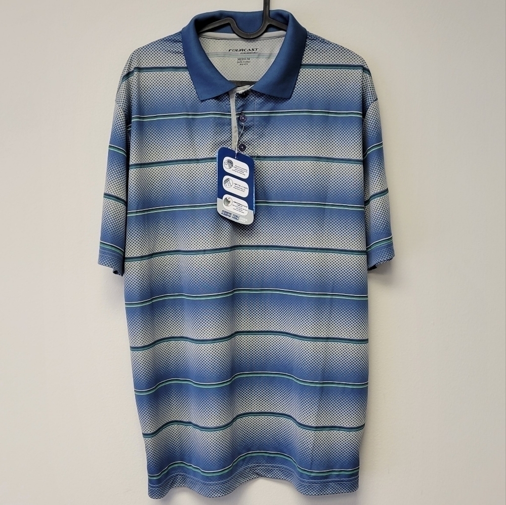 Fourcast Performance polo Golf Shirt Royal Blue M